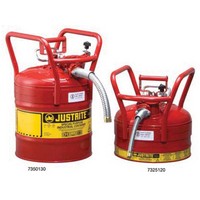 Justrite Manufacturing Co 7350130 Justrite 5 Gallon Red Type II AccuFlow Transport And Dispensing Safety Cans With Attached 1\" X